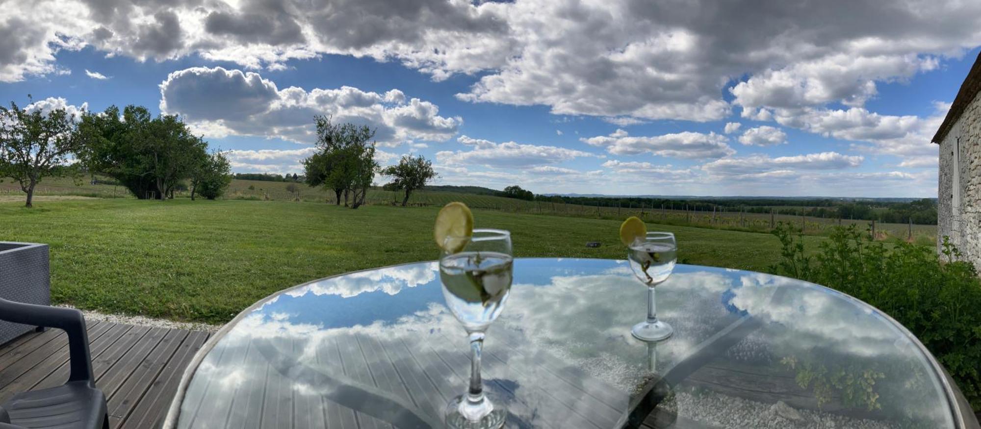 Perigourdine Avec Spa Et Vue Pomport Zewnętrze zdjęcie
